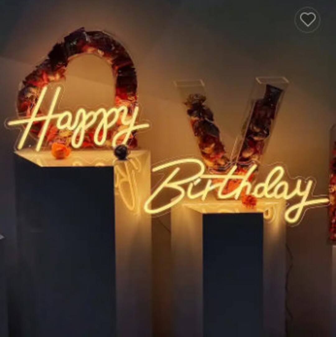 Happy Birthday Custom Sign Neon Happy Birthday Sign Custom Birthday