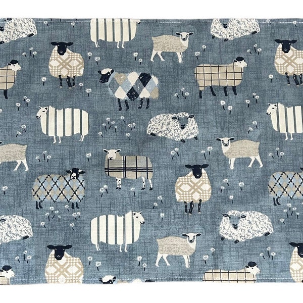 Sheep in Jumpers Print, Cotton Linen, Tea Towel, Dish Towel, **Last One**, Gift Idea