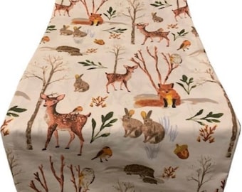 Woodland, Animals, Table Runner, 1m, 1.5m, 1.75m x 30cm, Gift Idea