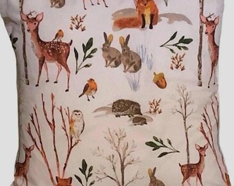 Woodland Animal, Print, Cushion Cover, 12&quot;, 14&quot;, 16&quot;, 18”, Gift Idea **Last Two**