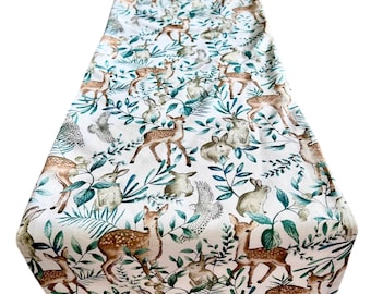 Rabbit, Deer & Woodland Print, Table Runner, 1m, 1.5m, 1.9m x 30cm