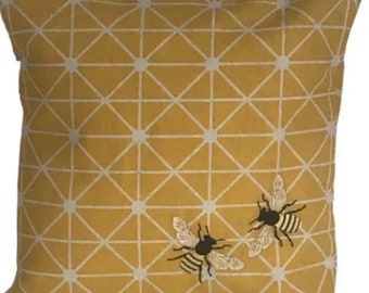 Bee, Embroidered, Cushion Cover, 12”, 14”, Gift Idea