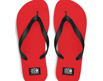 Bold Scarlet Statement Flip Flops