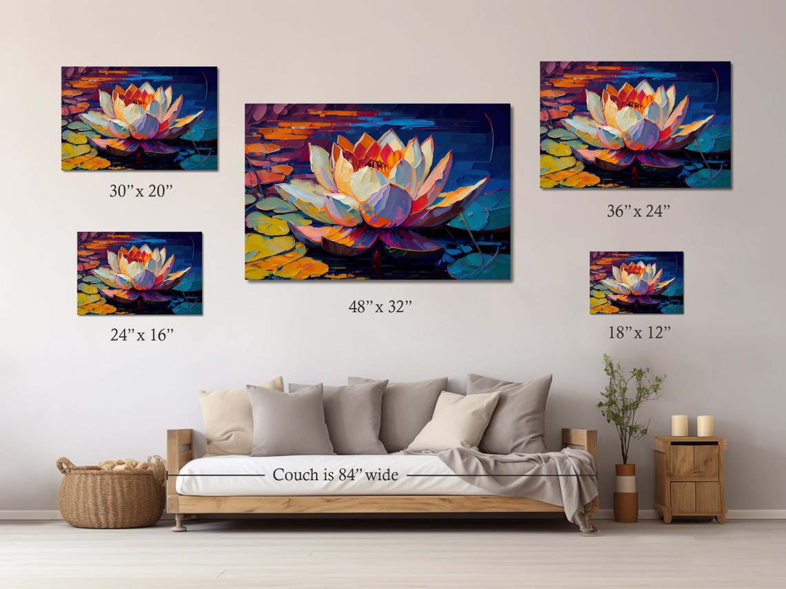 Lotus Flower Painting, Canvas Print Wall Art, Lotus Flower Canvas Print ...