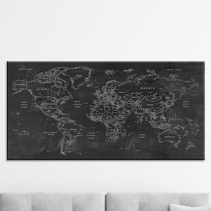 Weltkarte Leinwand Kunst, Push Pin Reise Karte, Welt Karte Wand Kunst Tafel Textur, große Leinwand Karte, Zuhause, Büro, Wohnzimmer Dekor, Geschenk