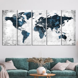 Weltkarte, Drucknadel, Weltkarte, Weltkarte, Kunst auf Leinwand, Kunst auf Leinwand, Kunst auf Leinwand, Kunst auf Leinwand, Haus, Büro, Wohnzimmer, Geschenk