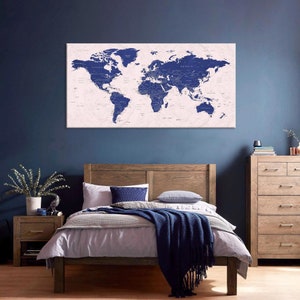 Weltkarte, Weltkarte, große Landkarte, Weltkarte, Landkarte, Wandkunst, Kunst, Haus, Büro, Wohnzimmer, Geschenk