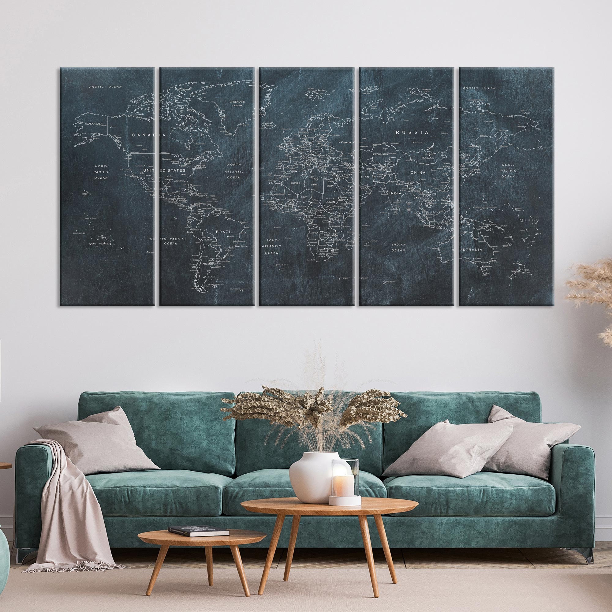 Large Canvas Map, Push Pin Travel Map, World Map Canvas Art, World Map ...