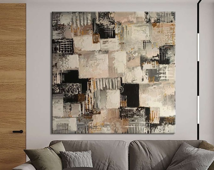 Featured listing image: Large abstract painting Original art brown painting Art for walls decor Oil painting on canvas interior painting with oil painting