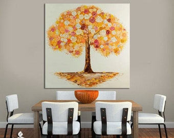 3D Tree Abstract Tree 3D Art Oil Painting on Canvas Tree Landscape Modern Painting Living Room Decor Tree Art Flowers Vivid Picture