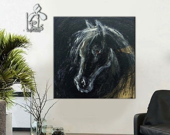 抽象画 馬のシルエット アクリル画 f2c8c42bf72fbcb4bf89384c2026f1