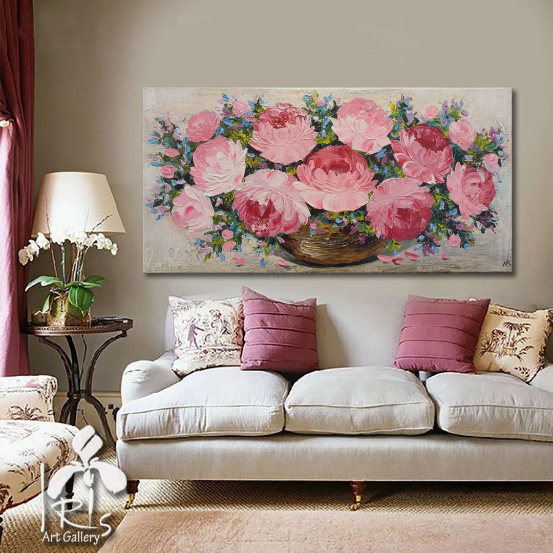 Peonies Texture Flowers Impasto Pink Picture Oil Painting Impressionism Peonies Texture Flowers Impasto Pink Picture Oil Painting Impressionism