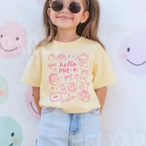 Hello Pre K Shirt Pre Kindergarten Gift for Girls Pre-k Tshirt First Day of School Comfort Colors Tee Preschool Kids T-shirt Back to Class
