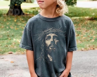 Jesus Shirt for Kids Christian Youth Tee Religious Gift for Boy or Girl Faith T-shirt Baptism Gift Comfort Colors Jesus Christ Church Wear