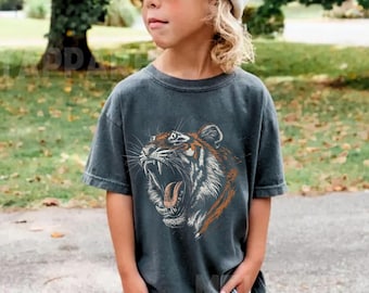 Tiger Shirt Youth Game Day Tshirt Missouri Tigers Gift for Kids Cincinnati Bengals T-shirt Tiger Mascot Detroit Gameday Comfort Colors Tee