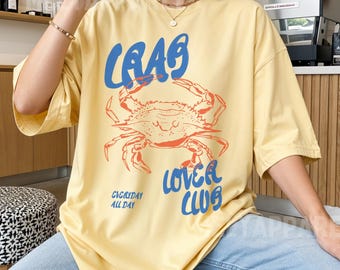 Crab Shirt Trendy Summer Tshirt Ocean Comfort Color Tee Sea Gift for Her Beach Party Clothing Girls Trip Wear Cruise Vacation Clothes