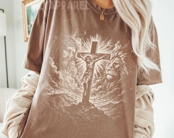 Christian Shirt Jesus Streetwear Religious Gift for Him or Her Faith Apparel Comfort Colors Unisex Crewneck Tee Jesus Christ Church Wear