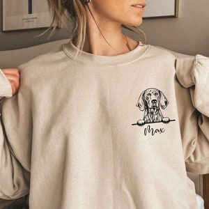 Personalized german shorthair pointer sweatshirt Custom gsp sweater Dog name sweat shirt Gsp mom owner birthday gift Dog face dad pullover