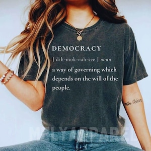 Democracy tshirt History teacher shirt democrat t-shirt Political science democracy spell tee History teacher gift Definition shirt