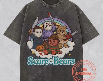 Halloween Shirt Summerween Tshirt Scare Bears Summer Tee Horror Movie Style Graphic