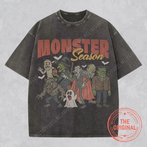 Camiseta de monstruos, camiseta retro de Halloween, camiseta de película de terror, camiseta vintage con gráficos de vampiros, colores cómodos, regalo de temporada espeluznante para él o ella, fiesta de fantasmas