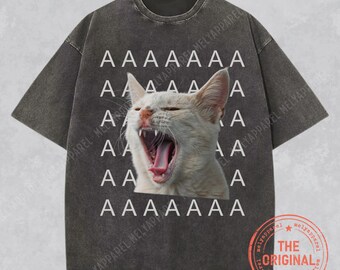 Funny Cat Meme Shirt 90s Tshirt Y2K Graphic Tee Silly Comfort Colors Unisex T-shirt