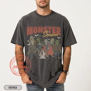 Monsters Shirt Retro Halloween Tshirt Horror Movie Vintage Graphic Vampire Comfort Colors Tee Spooky Season Gift for Him or Her Ghost Party image 5