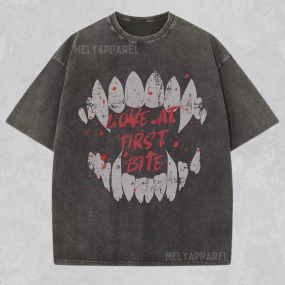 Vampire Shirt Dracula Retro Tshirt Monster Tshirt Dark Romance Streetwear Horror Graphic Tee Halloween Gift for Him or Her Comfort Colors