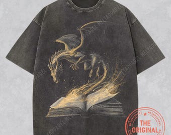 Dragon Shirt Medieval Graphic Tee Dark Fantasy Tshirt Gothic Clothing Grunge Wear Bookish T-shirt