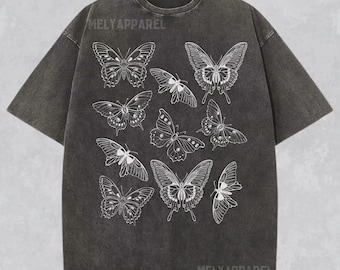 Butterfly Shirt Summer Comfort Colors Tee Retro Graphic Tshirt Cottagecore Clothes Nature Lover Gift for Her Monarch Butterflies Streetwear