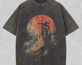 Dragon Shirt Medieval Graphic Tee Dark Fantasy Tshirt Gothic Clothing Comfort Color