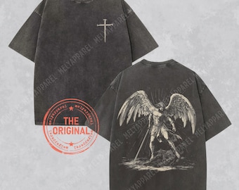 Archangel Michael Shirt Christian Streetwear Religious Gift for Him or Her Faith Apparel Comfort Colors Tee Church Wear Catholic Clothing