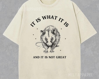 Possum Shirt Retro Graphic Tee Sarcastic Gift for Him Unisex Comfort Colors Crewneck Silly Tshirt Funny Meme T-shirt Weird Unhinged Clothes