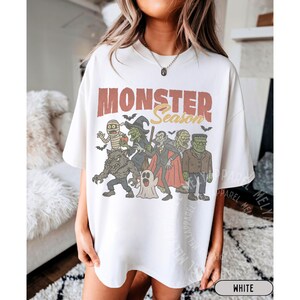 Monsters Shirt Retro Halloween Tshirt Horror Movie Vintage Graphic Vampire Comfort Colors Tee Spooky Season Gift for Him or Her Ghost Party image 6