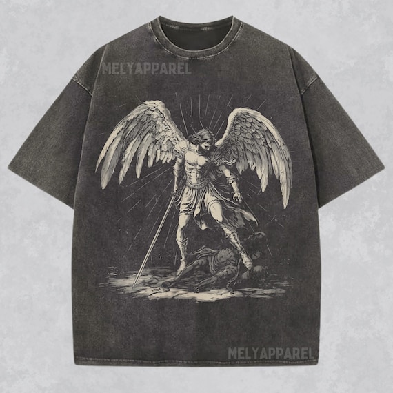 Archangel Michael Shirt Christian Streetwear Religious Gift for Him or Her Faith Apparel Comfort Colors Tee Church Wear Catholic Clothing