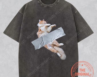 Funny Cat Meme Shirt 90s Tshirt Y2K Graphic Tee Silly Comfort Colors Unisex T-shirt