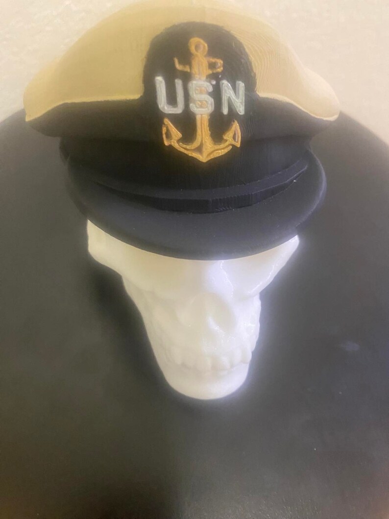 3D Printed Navy Chief Combination Cover and Skull. Etsy