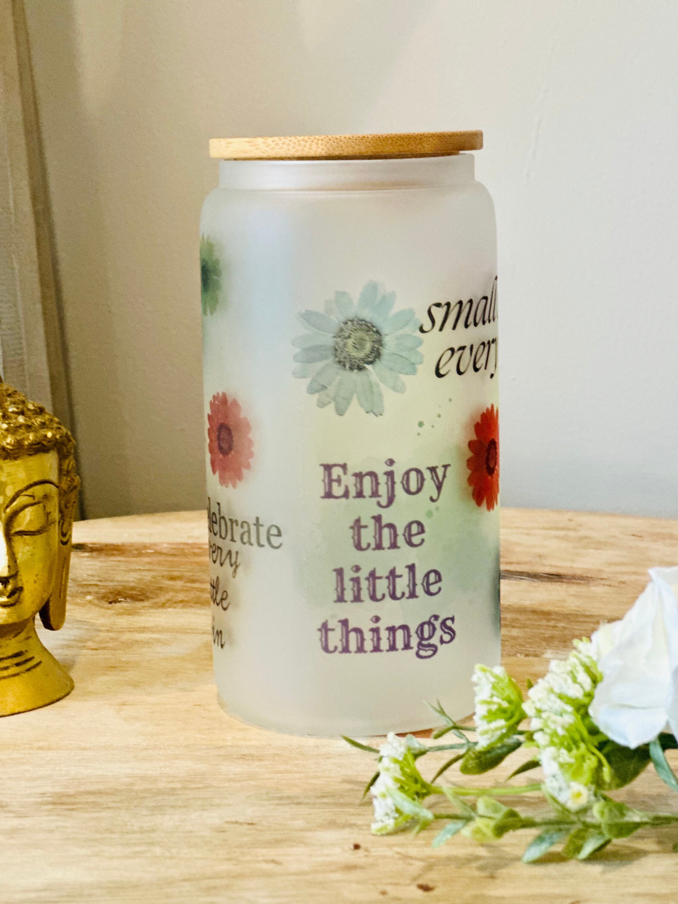 Daily Reminders Self Motivation Frost 16oz Frosted Glass - Etsy