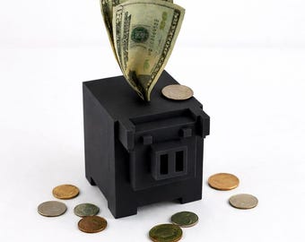 3D Printed Piggy Bank Money Box – Fun Cash Savings Box – Coin And Note Holder – Unique Desk Savings Bank – Gift for Kids & Adults