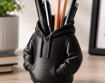 3D Printed Hoodie Pencil Holder, Cool Desk Organizer for Pens & Pencils, Modern Office Decor, Unique Hoodie Pen Cup, Gift