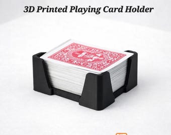 3D Printed Card Holder Stand for Playing Cards – Minimalist Tabletop And Desk Storage, Poker, Board Games & Card Games Accessory