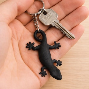 3D Gedruckt Gecko Schlüsselanhänger, Eidechse Schlüsselanhänger, niedlich Reptil Schlüsselbund, Tier Taschenanhänger, Gekko Schlüsselanhänger, Reptilien-Liebhaber-Geschenk