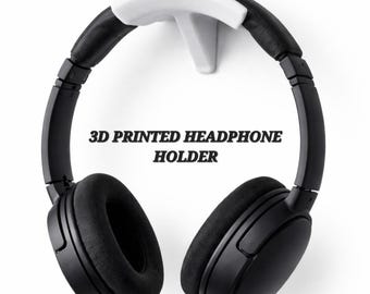 Wall Mounted Headphone Holder – 3D Printed Headset Stand, Minimal Desk & Gaming Accessory
