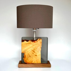 epoxy resin table lamp, handmade night light, table lamps, epoxy resin wooden night light