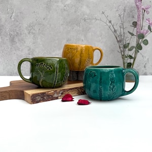 Keramiktasse 350ml mit Blumendruck Kaffeetassen Teetassen Keramik handgemachte Teetasse Blumenkaffeetasse handgemachtes Geschenk für sie Geschenk für Zuhause