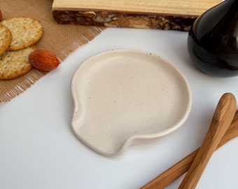 Handmade Ceramic Spoon Rest: Minimalist Kitchen Decor Handmade Ceramics