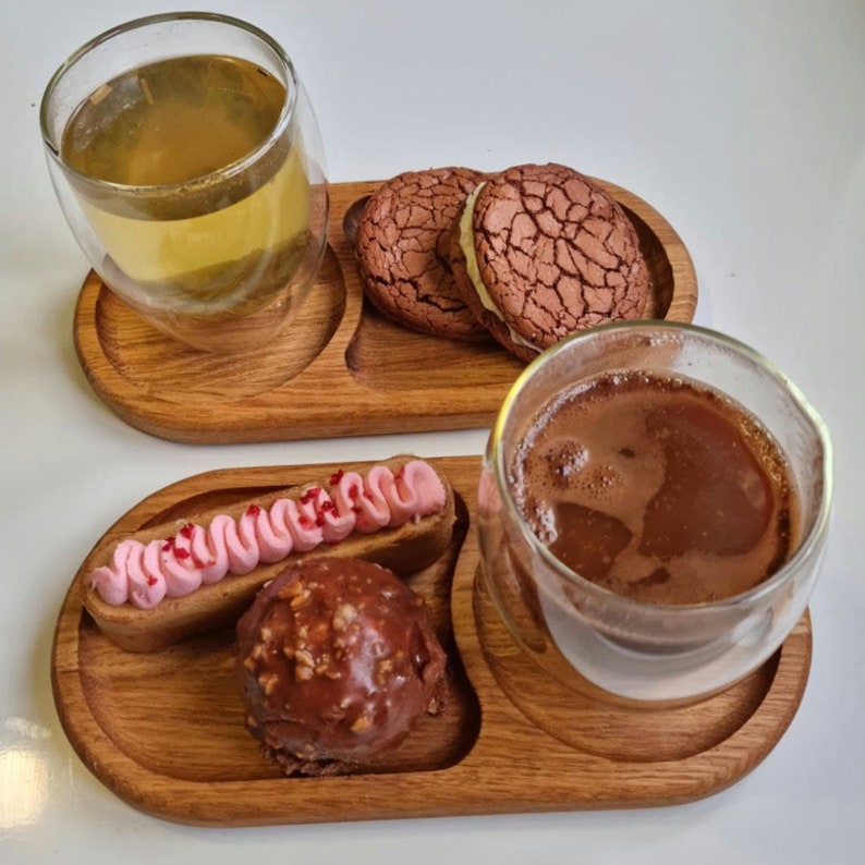 Cup and snacks serving board, treat tray, coffee and cake board, tea and biscuit board image 6