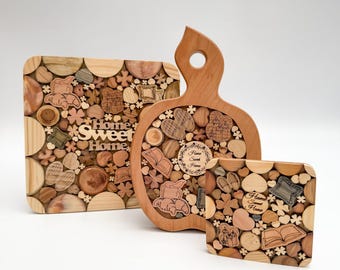 Sottobicchiere in legno fatto a mano Home Sweet Home Board regalo di inaugurazione della casa fatto a mano