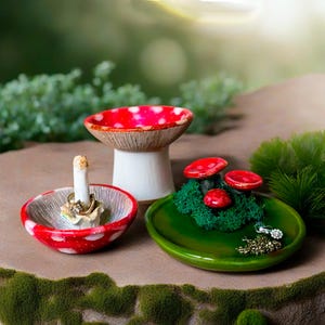 Mushroom jewellery holder fly agaric jewelry gift stand organiser gift ring holder ceramic jewellery holder jewelry handmade ceramic