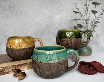 Ceramic mug "Flora" 350 ml, coffee mugs, tea cups, ceramic handmade tea mug, coffee cups, gift for her, gift for home